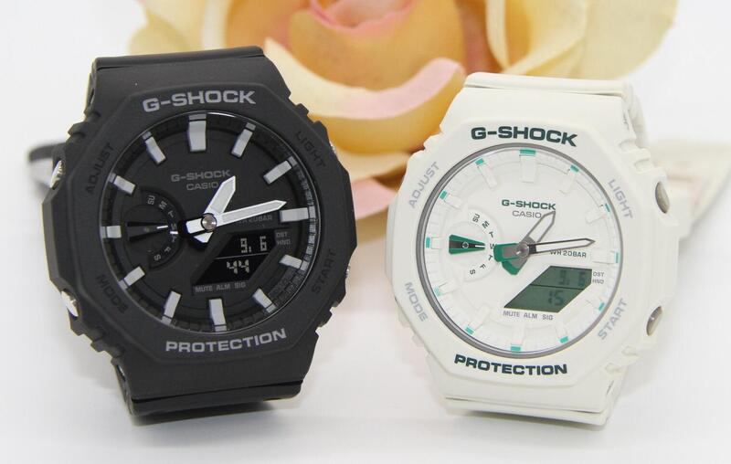 gショック ペアウォッチ カシオ 八角形 ミッドサイズペア腕時計 ラッピング無料 人気 結婚記念日 退職祝い お揃い 記念日 彼氏 彼女 夫婦 誕生日 贈り物 クリスマス 電池式 ブラック ホワイト GA-2100-1AJF GMA-S2100GA-7AJF