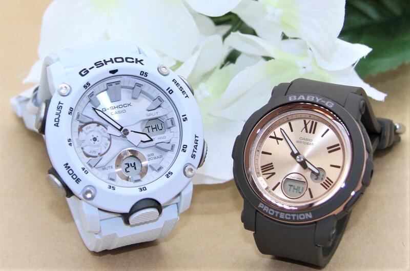 カシオ ペアウォッチ gショック ベビージー ペア腕時計 正規品 ラッピング無料 人気 結婚記念日 退職祝い お揃い 記念日 結婚祝い 彼氏 彼女 夫婦 誕生日 贈り物 クリスマス 2本セット クオーツ アナログ 白 茶 GA-2000S-7AJF BGA-290-5AJF