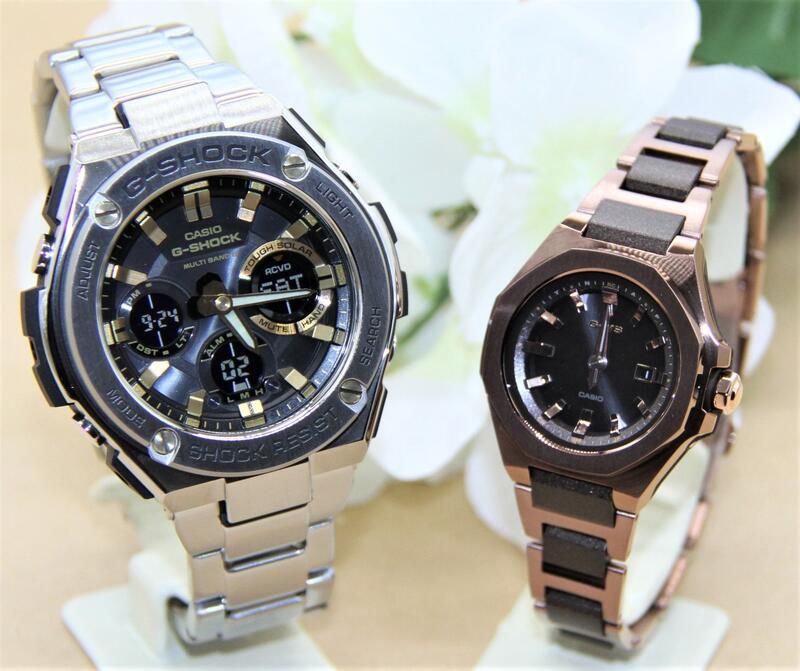 ジーショックペアウォッチ ペアカップル g-shock baby-g 腕時計 ペア箱入り・ペア箱セット 人気 記念日 誕生日プレゼント お祝い 就職祝い 還暦 カップル 人気 ラッピング無料 サイズ調整無料 カシオ 2本セット GST-W110D-1A9JF MSG-W350CG-5AJF