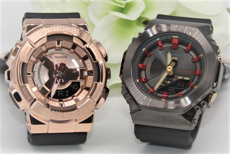 カシオ ペアウォッチ gショック CASIO ジーショック ベビージー ミッドサイズペアクリスマス ピンクゴールド&ブラック 記念日 誕生日 贈り物 夫婦 彼氏 彼女 婚約 結婚 人気 ペアウオッチ ペア腕時計 2本セット GM-S110PG-1AJF GM-S2100CH-1AJF