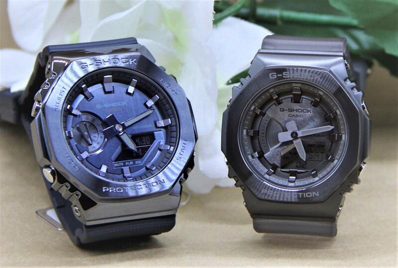 gショック ペアウォッチ カシオ ペアウォッチ gショック CASIO ジーショック 八角形 ステンレスベゼル クリスマス 記念日 誕生日 贈り物 夫婦 彼氏 彼女 婚約 結婚 人気 プレゼント 送料無料 ペアウオッチ ペア腕時計 GM-2100N-2AJF GM-S2100MF-1AJF