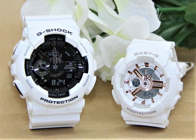ペアウォッチ gショック CASIO ジーショック ベビージー正規品 記念日 誕生日 カップル 贈り物 夫婦 婚約 結婚 人気 プレゼント 送料無料 ペアウオッチ gショック Gショック G-SHOCK BABY-G ペア腕時計 カシオ 2本セット GA-110GW-7AJF BA-110XRG-7AJF