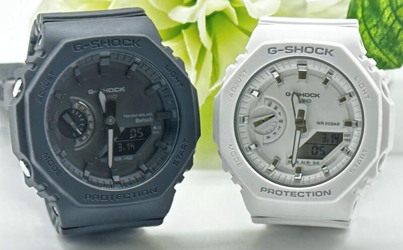 gショック ペアウォッチ カシオ CASIO 八角形 ジーショック Bluetooth ブルートゥース ソーラー baby-g 腕時計 クリスマス 記念日 誕生日 カップル 贈り物 彼氏 彼女 お揃い 夫婦 ブラック GA-B2100-1A1JF GMA-S2100-7AJF