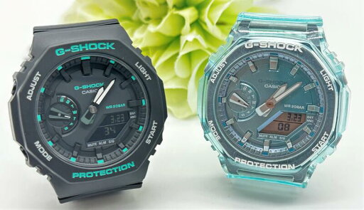 gショック ペアウォッチ カシオ 八角形 ミッドサイズペア腕時計 ラッピング無料 人気 結婚記念日 退職祝い お揃い 記念日 彼氏 彼女 夫婦 誕生日 贈り物 クリスマス 電池式 ブラック&スケルトン GMA-S2100GA-1AJF-GMA-S2100SK-2AJF