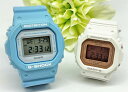 ペアウォッチ gショック CASIO ジーショック ベビージー 腕時計 正規品 記念日 誕生日 カップル 贈り物 夫婦 クリスマス 婚約 結婚 人気 プレゼント 送料無料 デジタル スクエアー ブルー&ホワイト 2本セット DW-5600SC-2JF BGD-565SC-4JF(2)