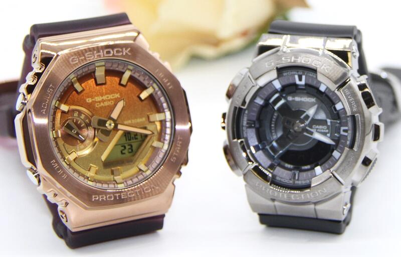 gショック ペアウォッチ カシオ ペアウォッチ gショック CASIO ジーショック 八角形 ステンレスベゼル クリスマス 記念日 誕生日 贈り物 夫婦 彼氏 彼女 婚約 結婚 人気 プレゼント 送料無料 ペアウオッチ ペア腕時計 GM-2100CL-5AJF GM-S110B-8AJF