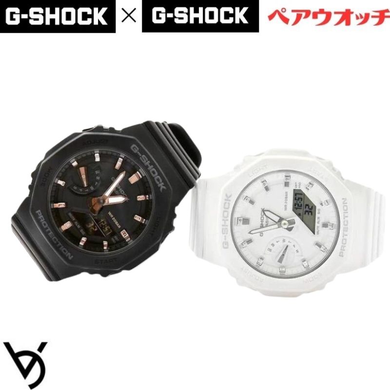 gショック ペアウォッチ カシオ 八角形 ペア腕時計 ラッピング無料 人気 結婚記念日 退職祝い お揃い 記念日 結婚祝い 彼氏 彼女 夫婦 誕生日 贈り物 クリスマス 電池式 GMA-S2100-1AJF-GMA-S2100-7AJF
