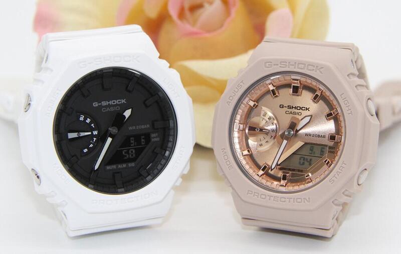 gショック ペアウォッチ カシオ 八角形 ペアウォッチ gショック ミッドサイズペア腕時計 ラッピング無料 人気 結婚記念日 退職祝い お揃い 記念日 彼氏 彼女 夫婦 誕生日 贈り物 クリスマス 電池式 ホワイト ピンク GA-2100-7AJF GMA-S2100MD-4AJF