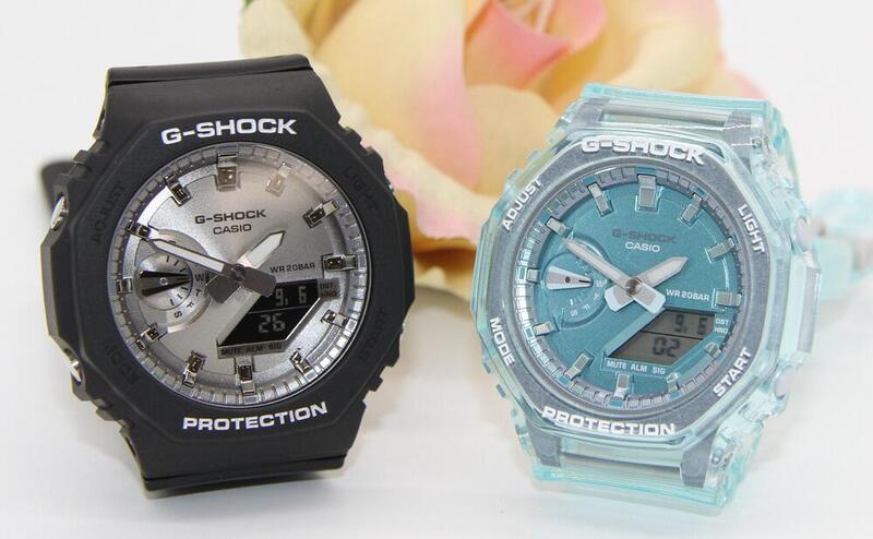 gショック ペアウォッチ カシオ 八角形 ミッドサイズペア腕時計 ラッピング無料 人気 結婚記念日 退職祝い お揃い 記念日 彼氏 彼女 夫婦 誕生日 贈り物 クリスマス 電池式 ブラック ブルー GA-2100SB-1AJF GMA-S2100SK-2AJF