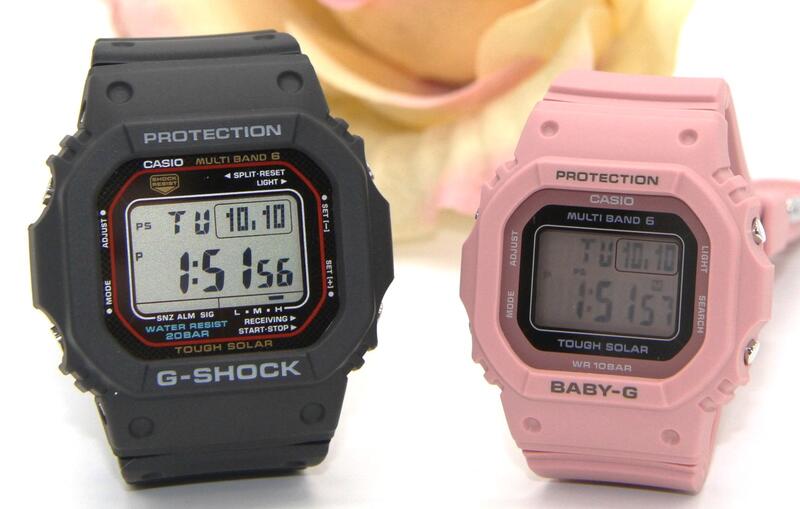 gショック ペアウォッチ カシオ ベビージー ペア腕時計 ラッピング無料 人気 結婚記念日 退職祝い お揃い 記念日 結婚祝い 彼氏 彼女 夫婦 誕生日 贈り物 クリスマス ソーラー電波時計 スクエア 黒 デジタル GW-M5610U-1JF BGD-5650-4JF