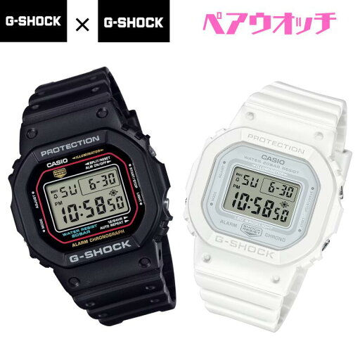 ペアウォッチ gショック CASIO ジーショック ペア お揃い 正規品 記念日 誕生日 カップル 贈り物 夫婦 婚約 結婚 人気 プレゼント デジタル スクエアー Gショック G-SHOCK ペア腕時計 カシオ 2本セット DW-5600RL-1JF DW-5600WW-7JF