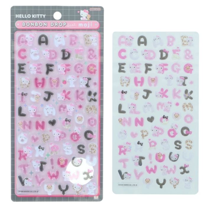 樂天商城 - ボンボンドロップシール サンリオ アルファベット 文字 ハローキティ クール【正規品】サンリオ もじ シリーズ キティ ボンボン ぷくぷく シール ぷにぷに 可愛い 3D 立体