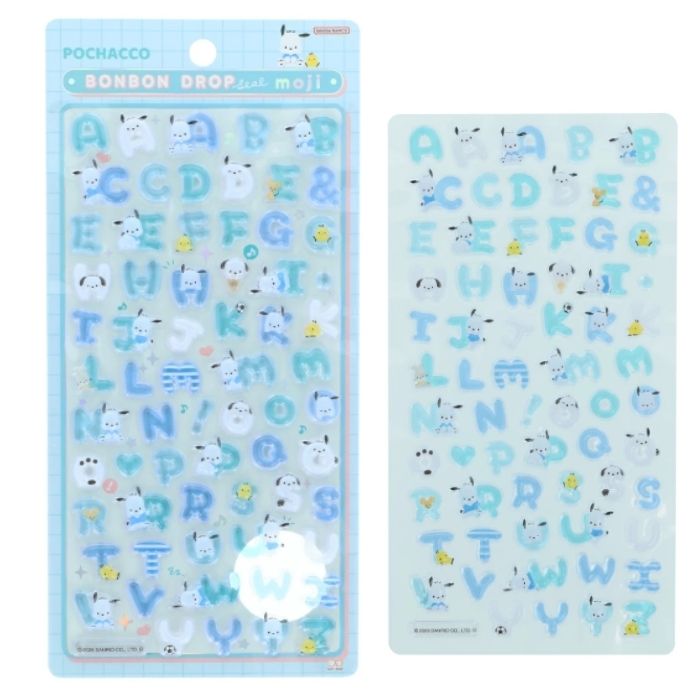 ボンボンドロップシール サンリオ アルファベット 文字 ポチャッコ【正規品】サンリオ もじ シリーズ ボンボン ぷくぷく シール ぷにぷに 可愛い 3D 立体