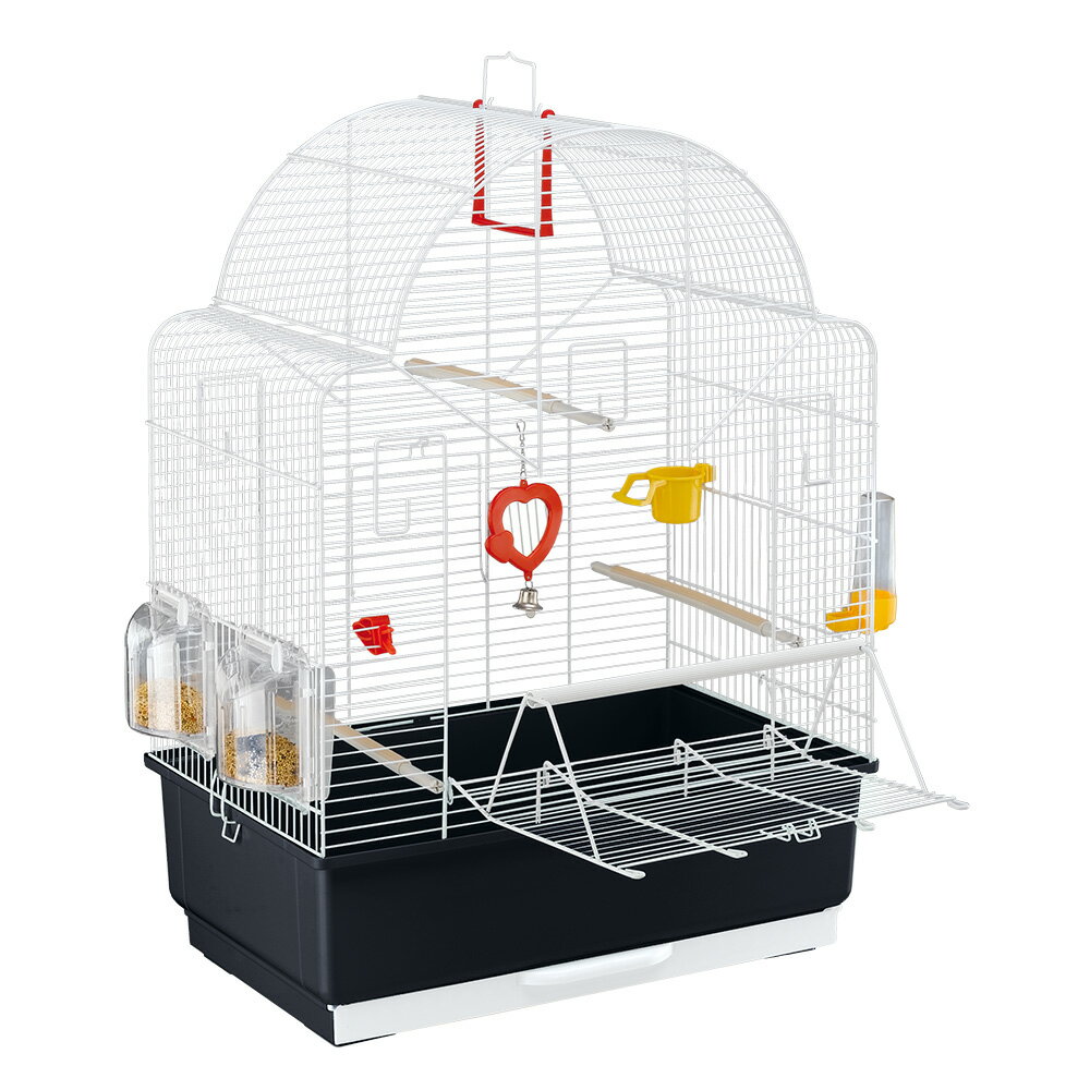 イタリアferplast社製 鳥かご イビザ オープン ホワイト Ibiza Open 鳥籠 ゲージ フルセット カナリア セキセイインコ 小型鳥用