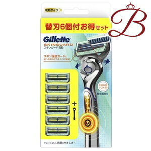 ジレット スキンガード 電動ホルダー カミソリ 替刃6個付
