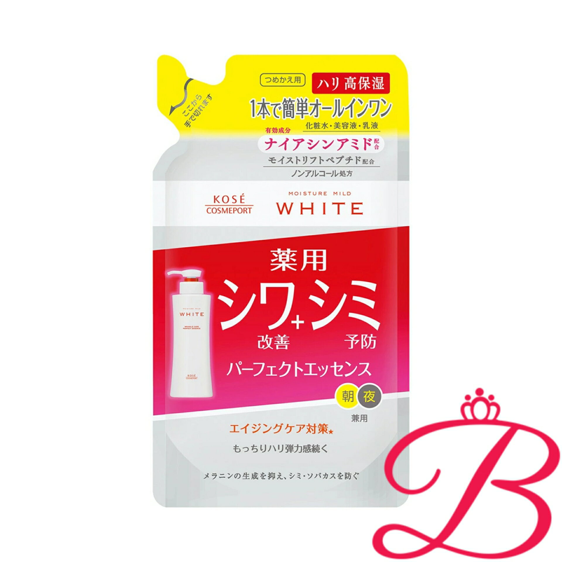 コーセー モイスチュアマイルド ホワイト リンクルケア パーフェクトエッセンス つめかえ 200mL