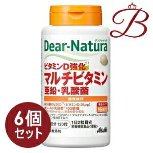 乐天商城 - 【×6個】アサヒ ディアナチュラ マルチビタミン・亜鉛・乳酸菌 120粒(60日分)