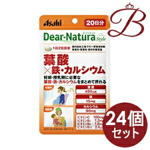 【×24個】アサヒ ディアナチュラ スタイル 葉酸×鉄・カルシウム 40粒 (20日分)