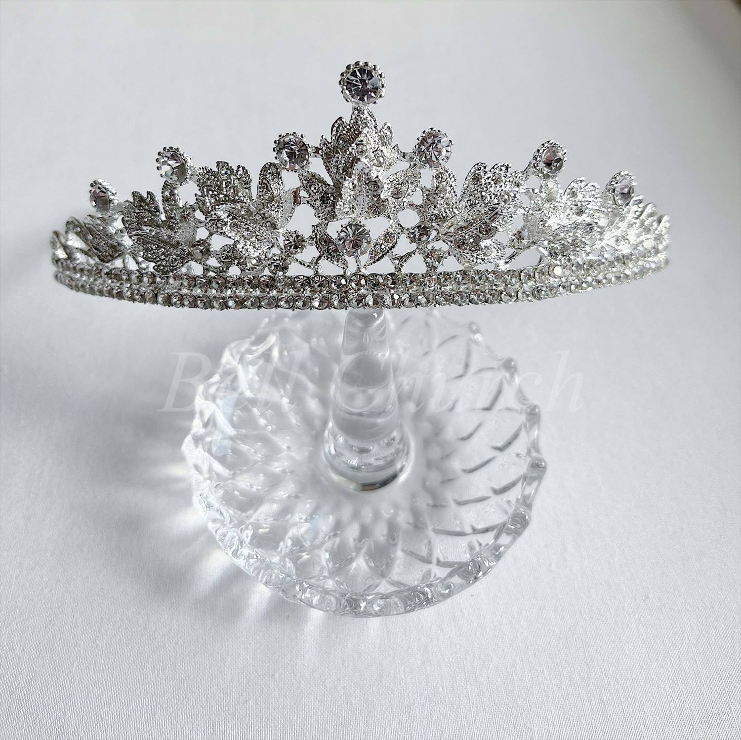 ウェディングティアラ キュービックジルコニア ラインストーン(BC-T13)|ブライダルアクセサリー