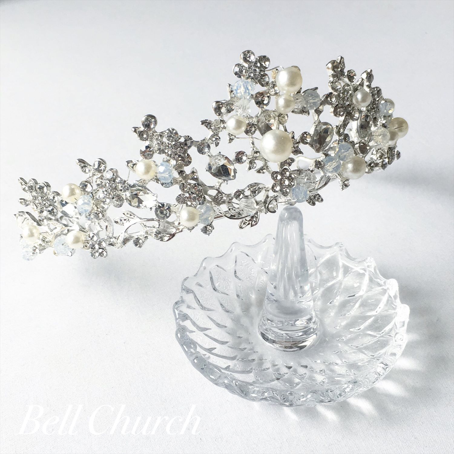 ウェディングティアラ パール キュービックジルコニア クリスタル (BC-T6)|ウェディングアクセサリー