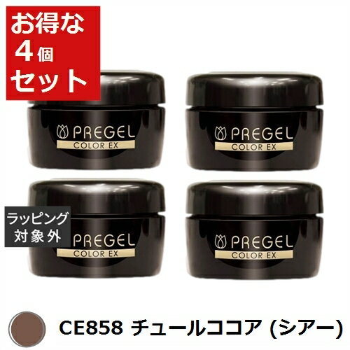 送料無料 プリジェル プリジェル カラーEX CE858 チュールココア (シアー) x 4 | PREGEL ネイル用品