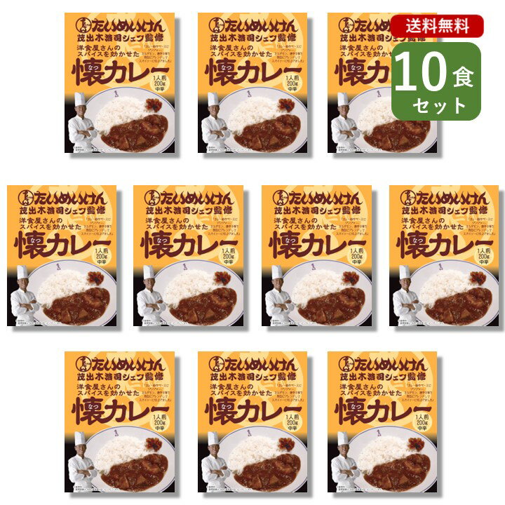 ご当地カレー 10食 セット 三代目たいめいけん 茂出木浩二シェフ監修 懐カレー 東京 名店 監修 ベル食品工業 簡単調理 長期保存 ポイント消化