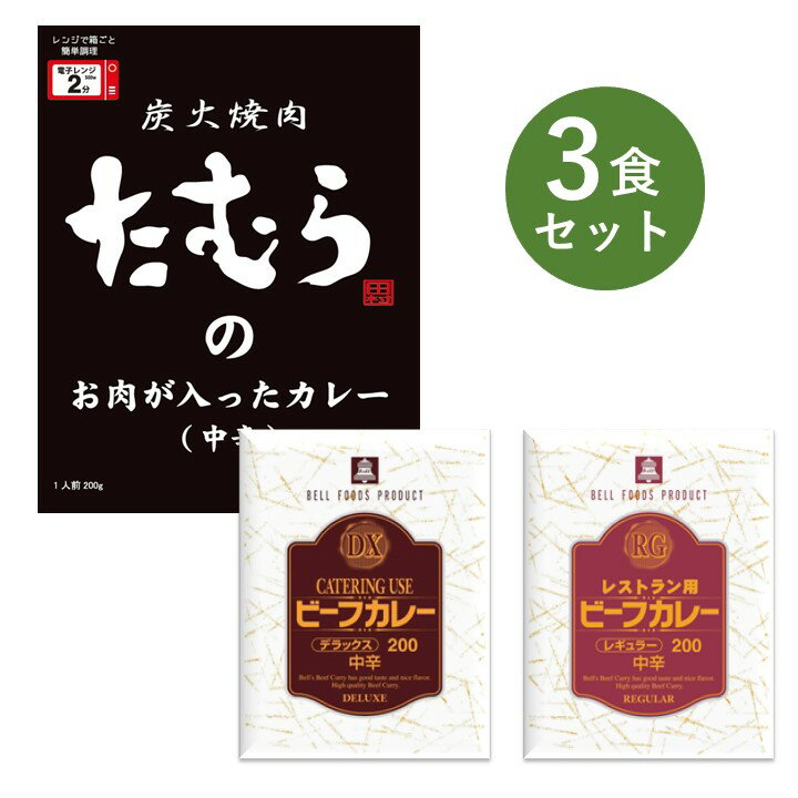 カレー レトルト お試し 3個 セット DX RG レストラン用 ビーフ カレー大阪 ベル食品工業 簡単調理 長期保存 ポイント消化 送料無料 炭火焼肉たむら お肉が入ったカレー 中辛