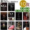 【エントリー必須※お買いものパンダカレー皿CP対象商品】レトルトカレー 詰め合わせ 黒 人気 10種 ( 焼肉たむら 中辛 串かつだるま ソース & 味噌 会津さくら肉 純米山田錦 キーマ 宮島牡蠣 日野出豚 但馬屋 黒毛和牛 北極星 酒屋 瀬戸内 牛 )