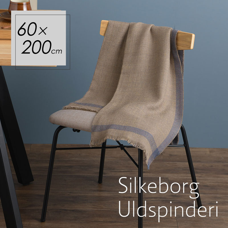 シルケボー ウルドスピンデリ Silkeborg Uldspinderiアルパカストール ラスティックボーダー ローズサンド　60x200cm 00-1146-0717 ベビーアルパカ100% ストール マフラー 北欧 ギフト