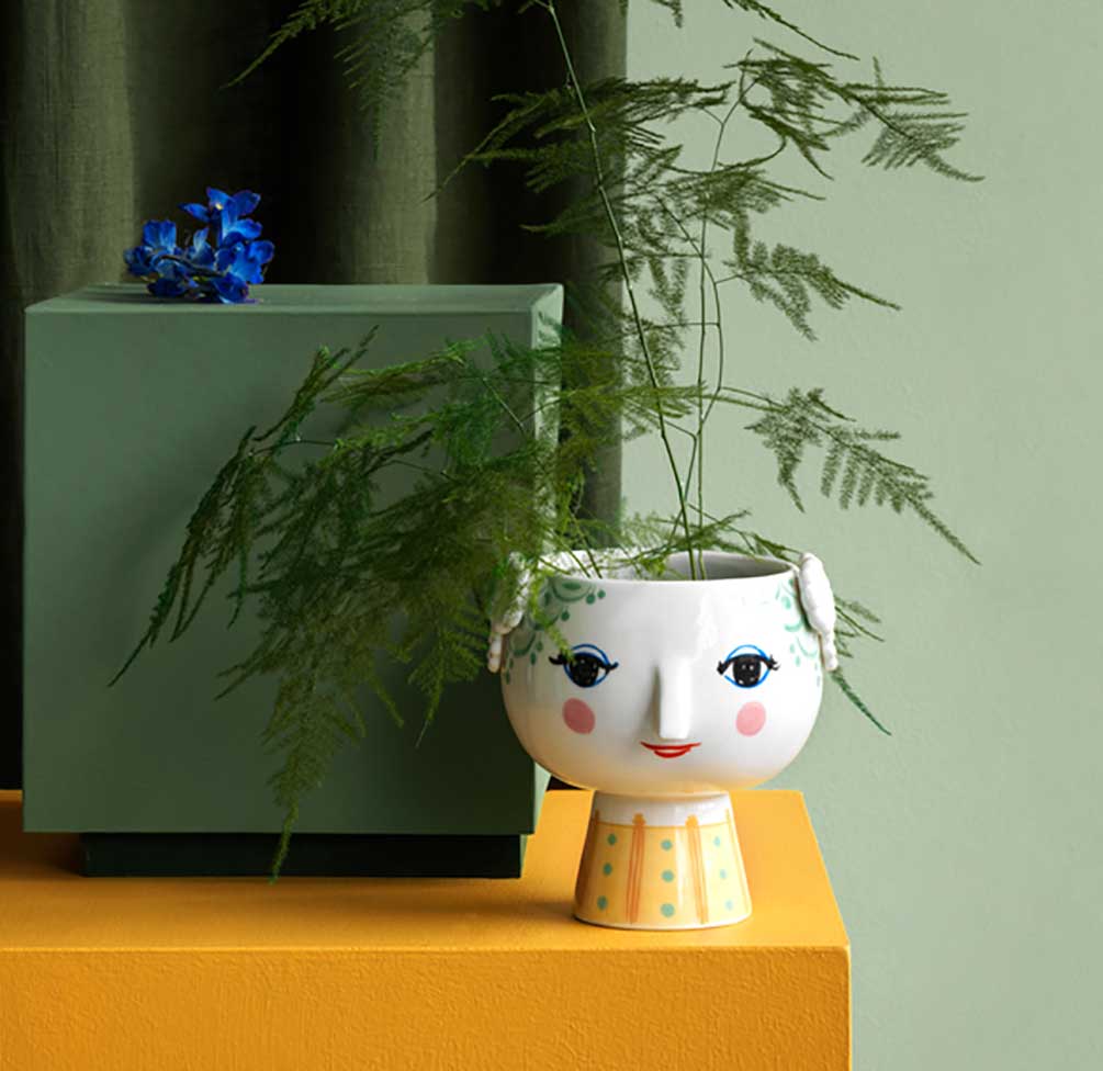 ビヨン・ヴィンブラッド Bjorn Wiinblad 花瓶 EVA Flower Pot Light green エバ フラワーポット ベース（ライトグリーン） 56517 H14.5cm エヴァ ベース 花瓶 北欧 デンマーク インテリア モダン おしゃれ ビヨンヴィンブラッド 送料無料 あす楽