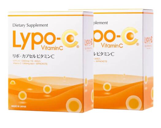 【スーパーセール店内最大50％OFF＆最大1000円クーポン配布中】 リポカプセルビタミンC 二個 リポC スピック Lypo-C 30包 2個 ビタミンC 液体 リポソーム 日本製 箱入り