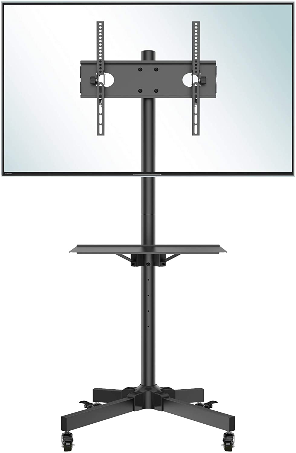 楽天BelleLife1homefurnit テレビスタンド 移動式 テレビ台 TV スタンド 23-60インチテレビ（LCD/LED/PLASMA/OLED）対応 キャスター付き 耐荷重25kg 業務用スタンド ハイタイプ 高さ調整可能 省スペース 黒い