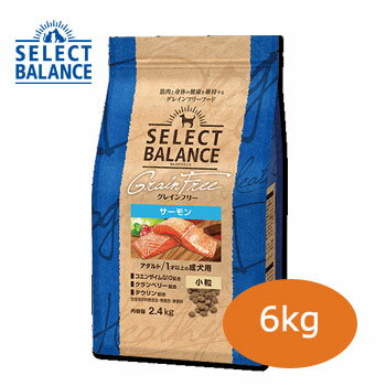 ☆数量限定10％OFF☆【おまけとおやつ付】セレクトバランス　グレインフリー アダルト サーモン　小粒 6kg　1才以上の成犬用　ドッグフード 穀物不使用 小型犬用 中型犬用 低アレルゲン プレミアムフード セレクトバランスサーモン 正規品