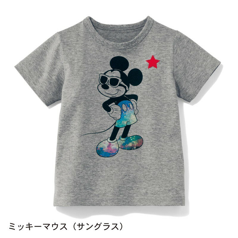 【Disney】ディズニー ディズニー名札ココ半袖Tシャツ 「ミッキーマウス（サングラス）」 ◆ 90 100 110 120 130 140 ◆ ◇ 子供服 子供 服 子供用品 男の子 女の子 子供用 Tシャツ ◇