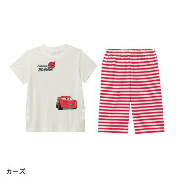 【Disney】ディズニー おなかが出にくい光る半袖パジャマ ◇ 子供服 子供 服 子供用品 男の子 女の子 子供用 パジャマ 部屋着 スムースパジャマ 綿100% 寝冷え対策 キッズ 半袖 光る 夏用 夏 ハーフパンツ かわいい ◇