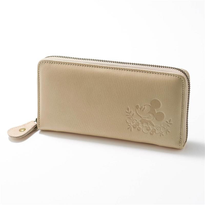 【Disney】 ディズニー リバティプリントの内生地が可愛い本革長財布［日本製］「ミッキー＆ミニー」 「ミッキーマウス」 ◇ ベルメゾン 財布 さいふ ウォレット 女性 レディース 長 おしゃれ かわいい プレゼント ◇