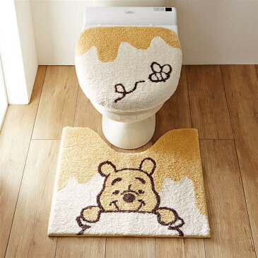 ◆ 標準マット&O・Uフタセット◆【Disney】 ディズニー ふわふわトイレマット・フタカバー(セット)「くまのプーさん」 ◇ ベルメゾン トイレ 便所 お手洗い おしゃれ トイレマット トイレカバー セット 標準 かわいい プーさん O U ◇