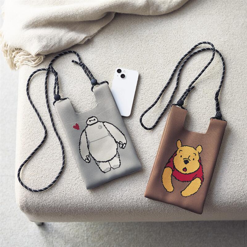 【P15倍!10/17 10:00-11/3 9:59】【Disney】 ディズニー ディズニー/Disney ニットショルダーバッグ（選べるキャラクター） ◆ ベイマックス くまのプーさん ◆ ◇ レディース 女性 バッグ 鞄 カバン ショルダー セミショルダー ショルダーバック 肩かけ ◇のサムネイル