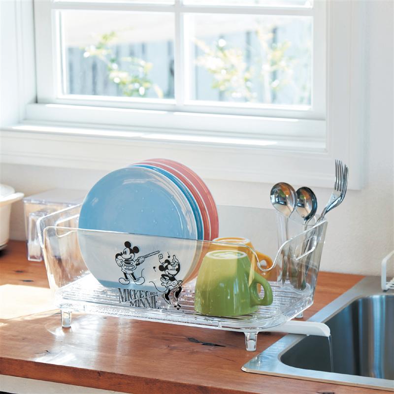 【ポイント5倍!】【Disney】 ディズニー アクリル水切りラック「ミッキーマウス くまのプーさん」◇ キッチン用品 台所用品 水きり みずきり 水切りカゴ 水切りかご 新生活 水切りラック おしゃれ ◇のサムネイル