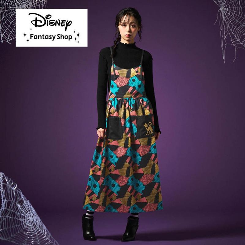 【Disney】 ディズニー エプロン風 ワンピース 「 ナイトメアー・ビフォア・クリスマス / サリー 」◆ M L LL ◆◇ レディース ワンピース ワンピ ロングワンピース ロングワンピ ロング 秋 秋冬 キャミワンピ ハロウィーン サリー エプロン風ワンピース エプロン ◇のサムネイル
