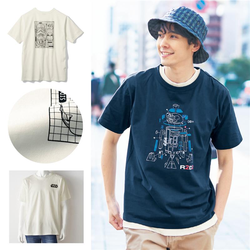 【STAR WARS】スター・ウォーズ 【メンズ】半袖Tシャツ「R2-D2 ストームトルーパー」◆ S M L LL 3L ◆ ◇ メンズ 男性 トップス カットソープルオーバー カットソー プルオーバー メンズトップス 半袖 Tシャツ ◇