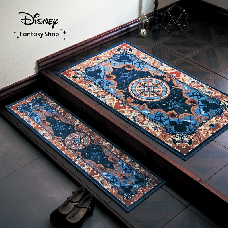 【P10倍!9/16 10:00-9/25 23:59】◆ 約70×120 ◆ 【Disney】 ディズニー 落ちついた暮らしになじむジャカード織りの玄関マット［日本製］「ミッキーモチーフ」 ◇ ファブリック 玄関マット マット 室内 屋内 室内マット ドアマット 玄関 新生活 ◇のサムネイル