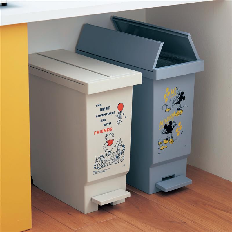【Disney】 ディズニー 左右両開きペダル式ダストボックス＜32L＞◆ ミッキーマウス くまのプーさん ◆ ◇ ゴミ箱 ごみ箱 くず入れ ダストボックス ゴミ入れ ごみ入れ 屑箱 くず箱 新生活 ペダル式 両開き 日本製 ◇のサムネイル