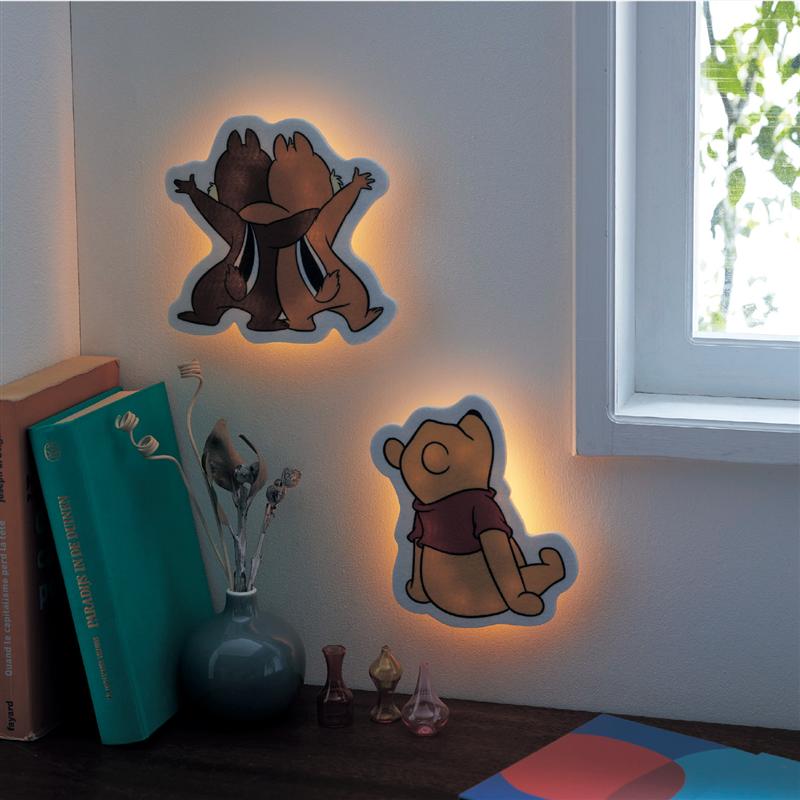 【Disney】 ディズニー インテリアウォールライト「チップ&デール くまのプーさん」◇ インテリア 照明 照明器具 ウォールライト 壁 おしゃれ 間接照明 電池 人感センサー キャラクター チップとデール プーさん 大人グッズ ベルメゾン ◇のサムネイル