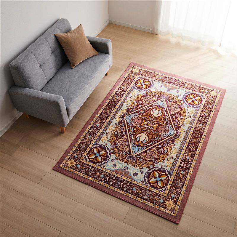 ◆ 130×190 ◆【Disney】 ディズニー ジャカード織のラグ「 アナと雪の女王 」 ◇ ファブリック ラグ ラグマット マット カーペット じゅうたん 絨毯 エリアラグ 新生活 おしゃれ エレガント インテリア ◇のサムネイル