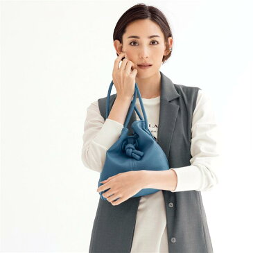 【BELLE MAISON】ベルメゾン ロープ風持ち手×本革使い巾着手提げバッグ ◇ ベルメゾン バッグ カバン かばん レディース 鞄 トート 手提げ 手さげ 通勤 通学 ◇