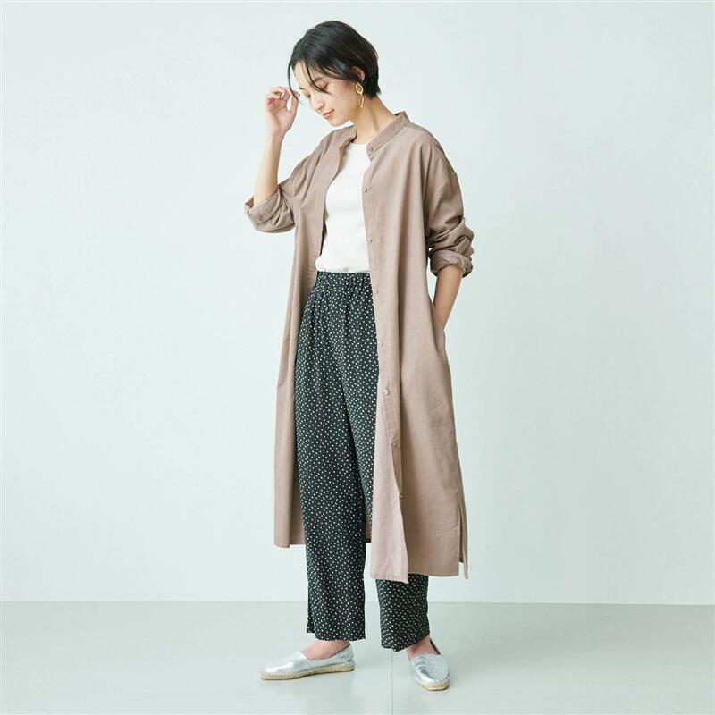 【BELLE MAISON】ベルメゾン 羽織りとしても使える♪綿100％コーデュロイロング長袖シャツワンピース ◆ S M L LL ◆ ◇ ベルメゾン レディース ファッション チュニック ワンピース ロング マキシ丈 ◇