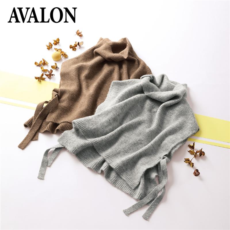 【 ベルメゾン 】アバロン/AVALON サイドリボンニットケープ ◇ レディース 女性 レディース用 女性用 女 ファッショングッズ ファッション雑貨 ニット ケープ ベスト 重ね着 体型カバー 秋 秋冬 冬 ボトルネック ◇のサムネイル