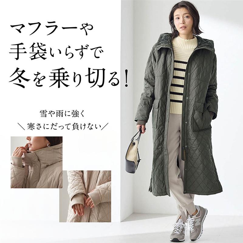 【ベルメゾン】 超最強 冬の超最強吸湿発熱裏ボア中綿コート【撥水】 ◆ S M L LL 3L ◆◇ レディース アウター 上着 コート 洗える あったか 吸湿発熱 裏ボア 中わた コート ロングコート 防臭 冬 ◇