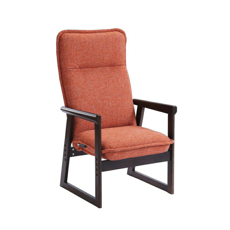 ベルメゾンの色が選べるハイバック高座椅子 「ブラウン×オレンジ」 (チェア・椅子)